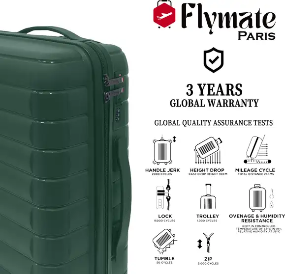 Flymate Check-in Suitcase Combo (Green) - Image 4
