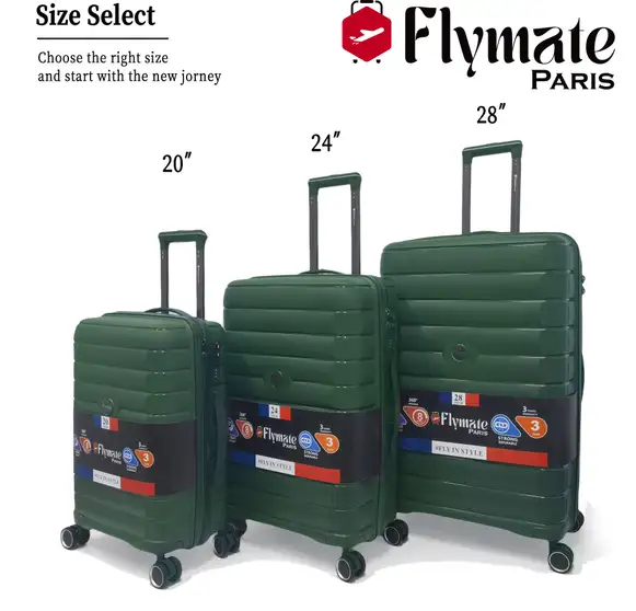 Flymate Check-in Suitcase Combo (Green) - Image 3