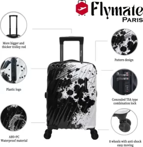 flymate paris Suitcase Combo (Black)