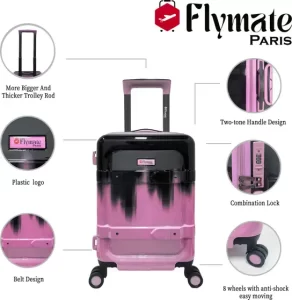 flymate paris Suitcase Combo (Pink)