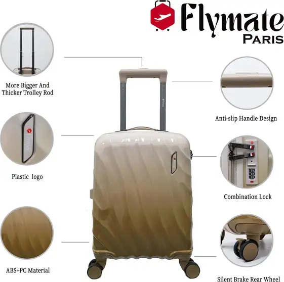 Flymate Suitcase Combo (Brown) - Image 5